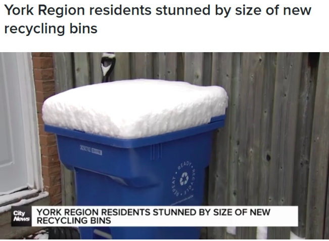 约克区政府发360升”巨无霸”回收桶！明年实行隔周收回收