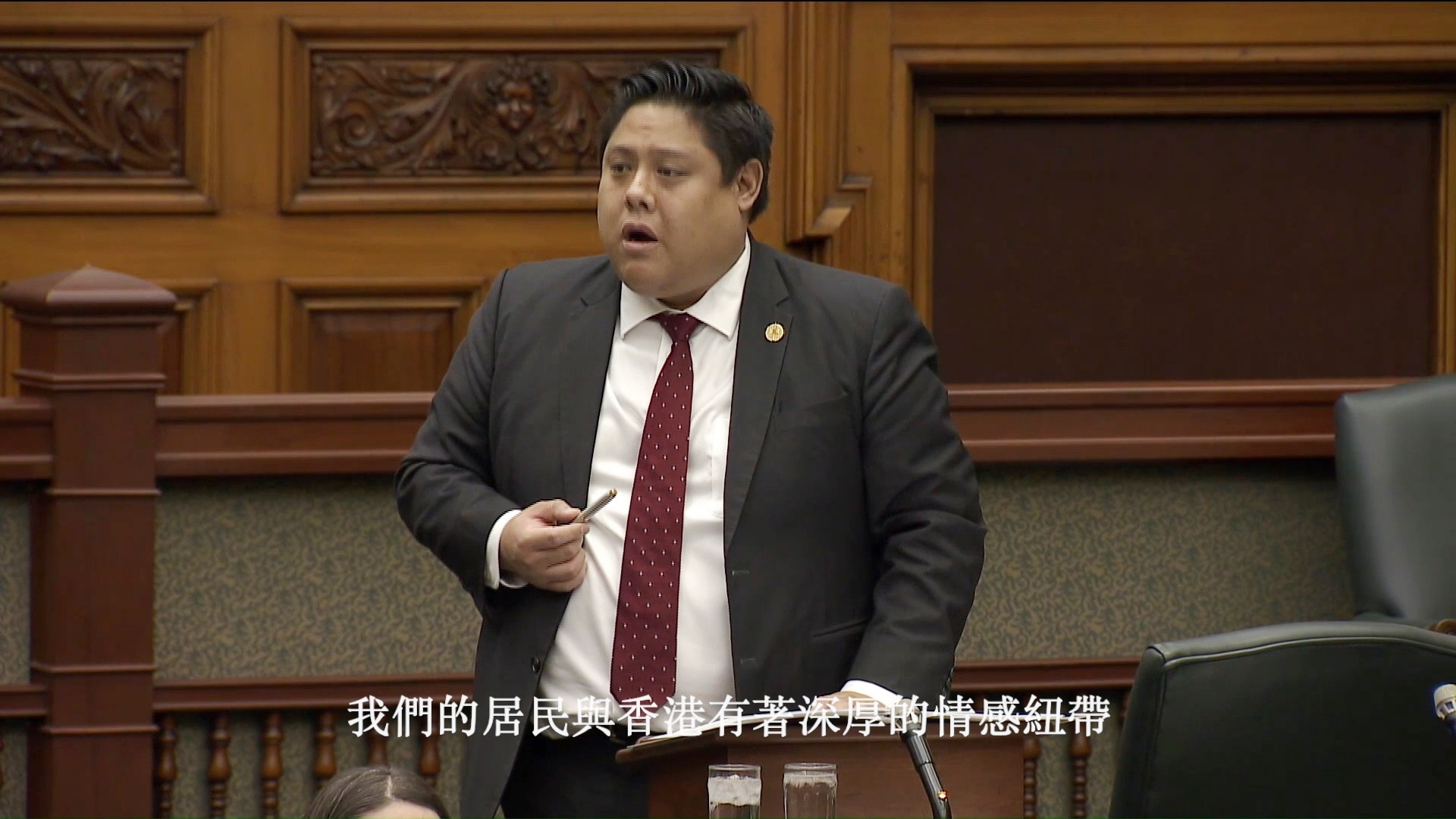 曹志豪在省议会发言悼念香港火灾遇难者