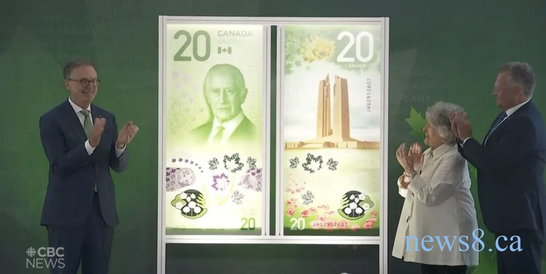 加拿大新20元钞票，查尔斯国王头像首次登上加币
